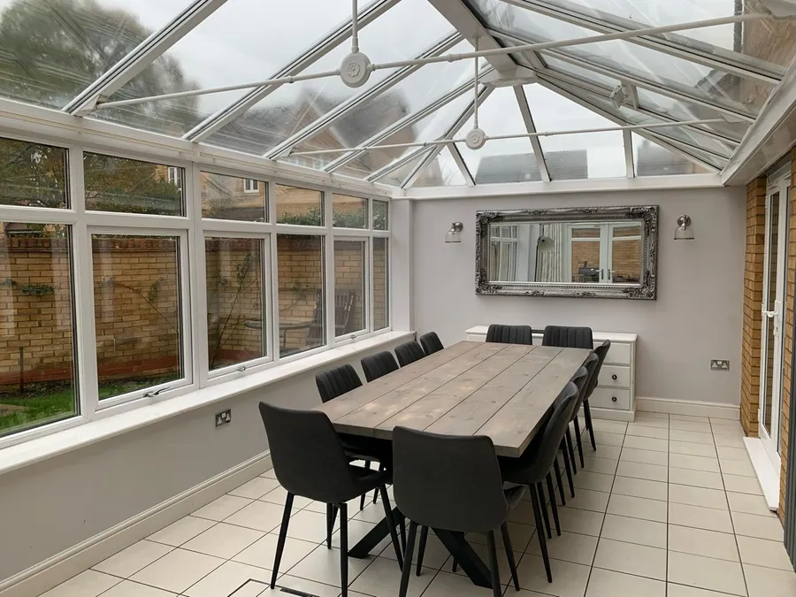 Conservatory before internal ceiling insulation