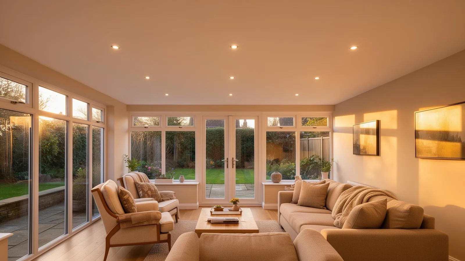 Beautifully transformed conservatory with insulated ceiling
